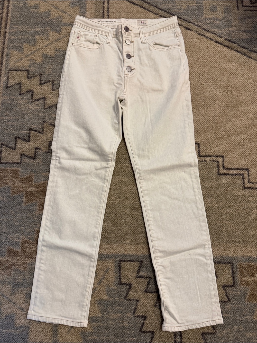 AG Isabelle button up high rise straight off white size 26 . 27 inch inseam